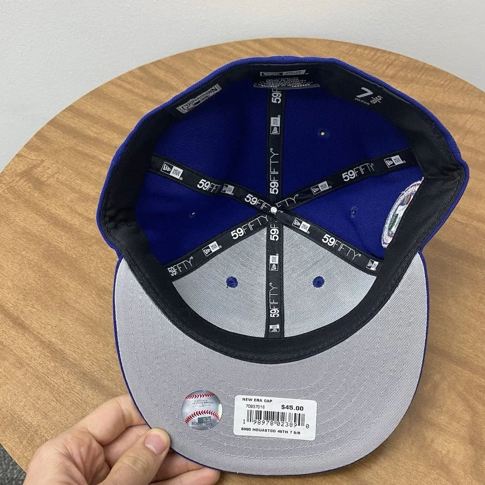 New Era Houston Astros‎ Cobalt Blue 45th Anniversary Patch 59Fifty Hat 7 5/8